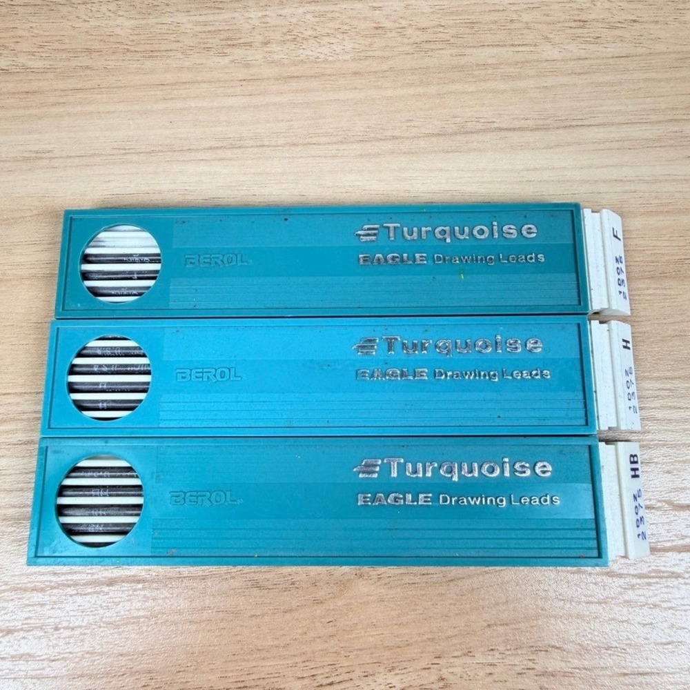 Berol Eagle Drawing Leads Turquoise 2375 F H HB Vintage Graphite 3 PARTIAL Packs